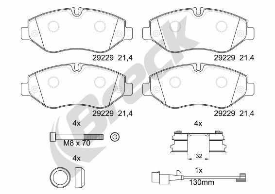 Set placute frana,frana disc 29229 00 703 00 BRECK